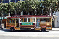 One of the famous cable cars in San Fran
