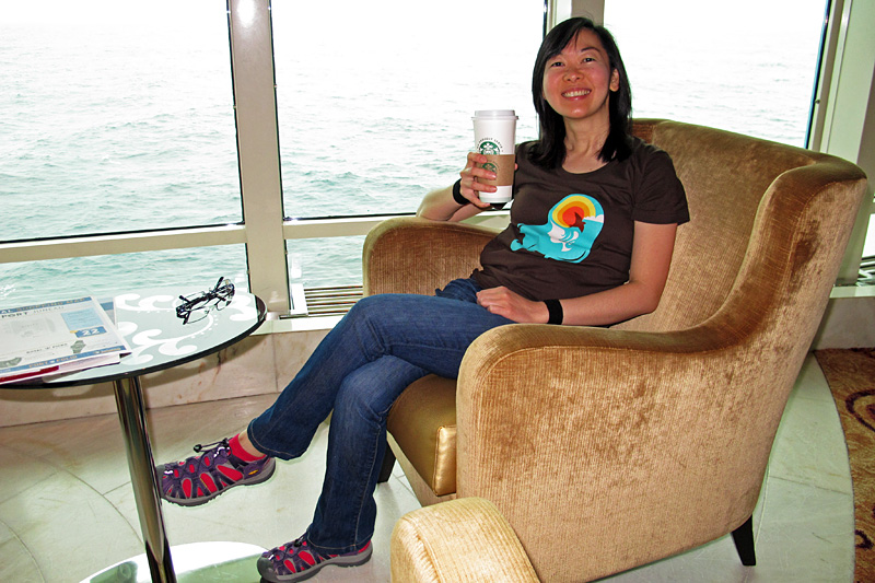 Charlotte found a Starbucks out at sea