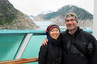 Charlotte and I at the Tracy Fjord Glacier