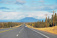 Black Butte looms in the distance while driving to Sisters.jpg