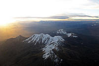 Flying over the Peruvian Andes