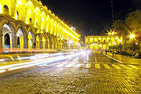 Slow shutter speed at the plaza de armas