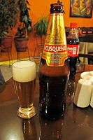 Cusquena, the local Peruvian beer, a typical pilsner style lager.jpg