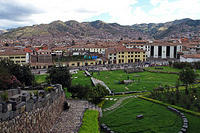 Koricancha the Inca terraces at the Temple of the Sun Site.jpg
