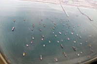 Flying into Lima you can see many of the boats in offshore.jpg